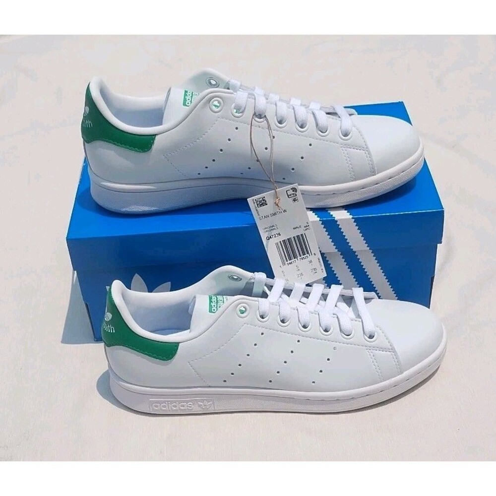 Adidas Originals Stan Smith White Green Womens Size 6.5 Sneakers Q47226 New